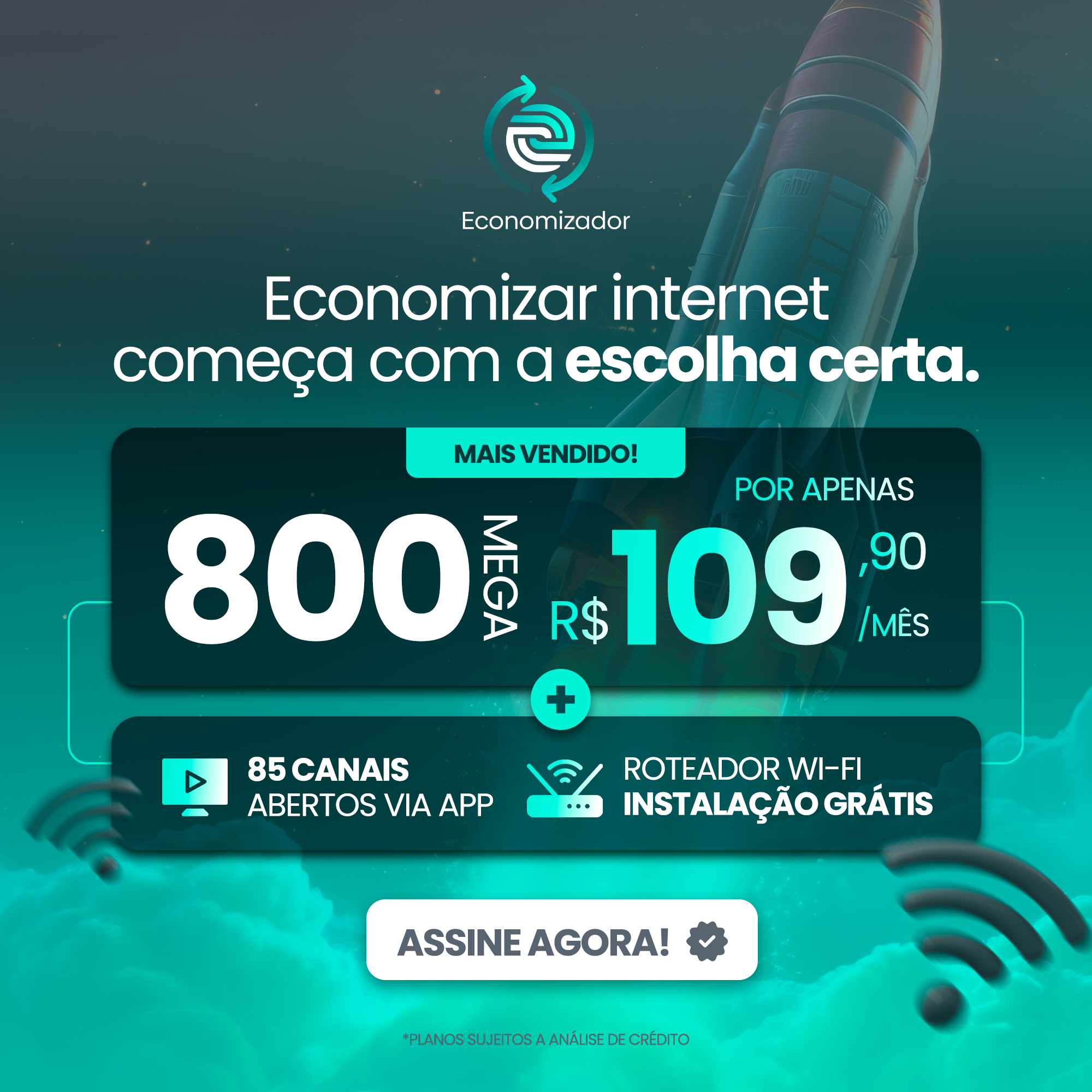 ADS - 800MB POR 109,90 - 85 CANAIS