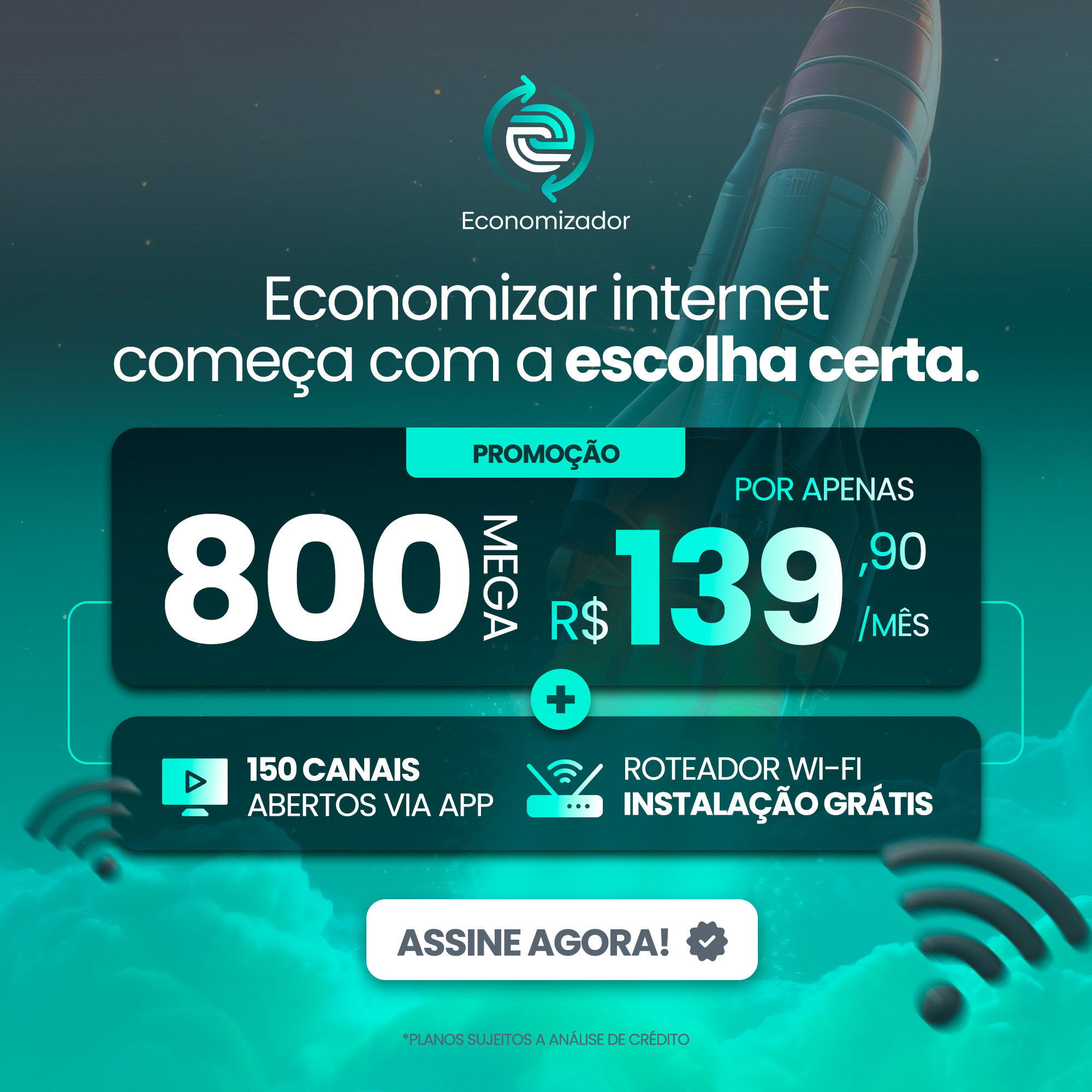 ADS - 800MB POR 139,90 - 150 CANAIS